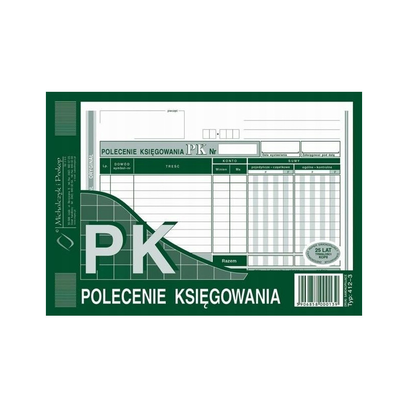 DRUK POLECENIE KSIĘGOWANIA A5/80K
