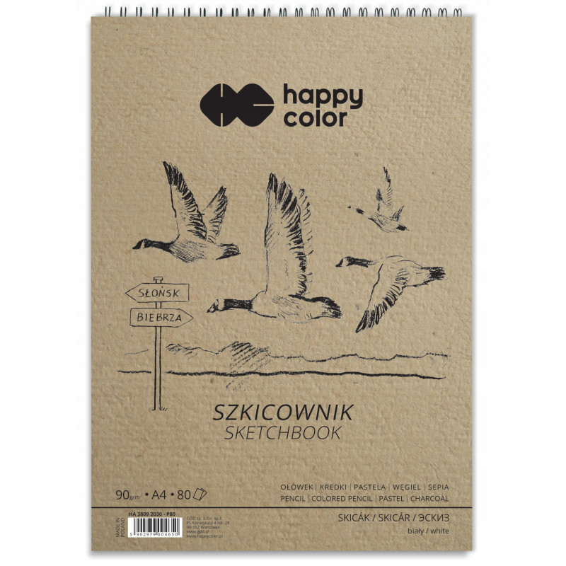 SZKICOWNIK A4/80K 90G NA SPIRALI HAPPY COL