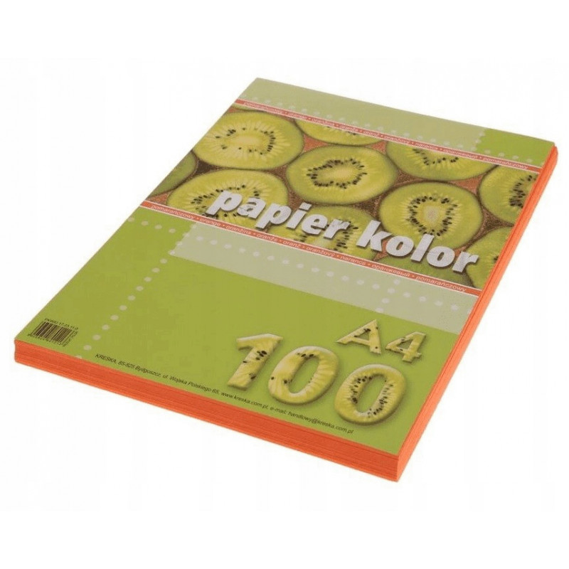 PAPIER KSERO A4/80G 100SZT POMARAŃCZ.