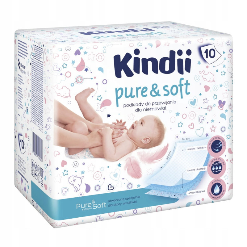 PODKŁADY JEDNORAZOWE KINDI PURE $ SOFT 10SZT