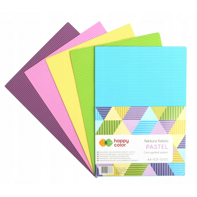 TEKTURA FALISTA PASTEL A4 5SZT HAPPY COLOR