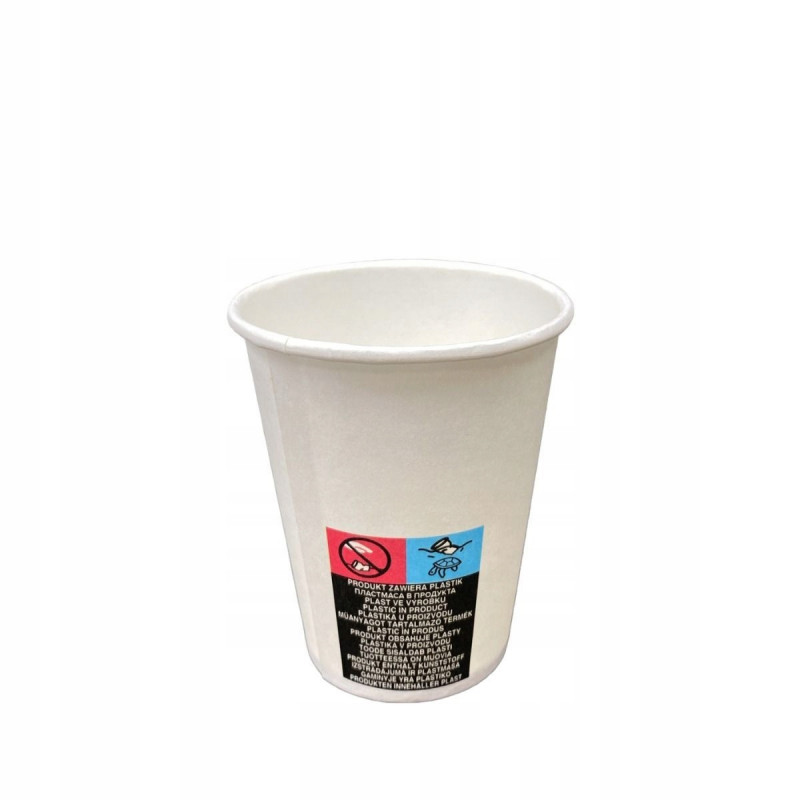 KUBEK PAPIEROWY BIAŁY ECO 180ML 100SZT