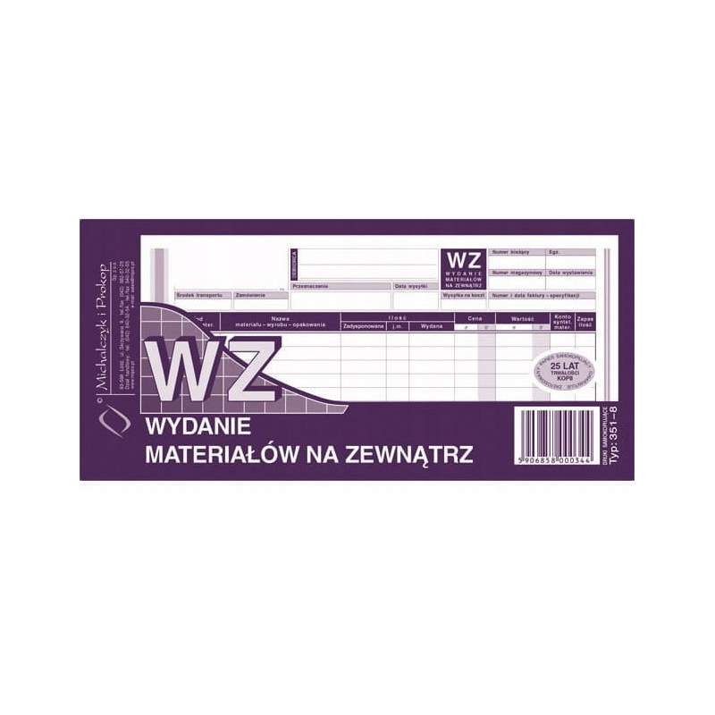 DRUK WYDANIE ZEW.WZ WIELOKOPIA  A5