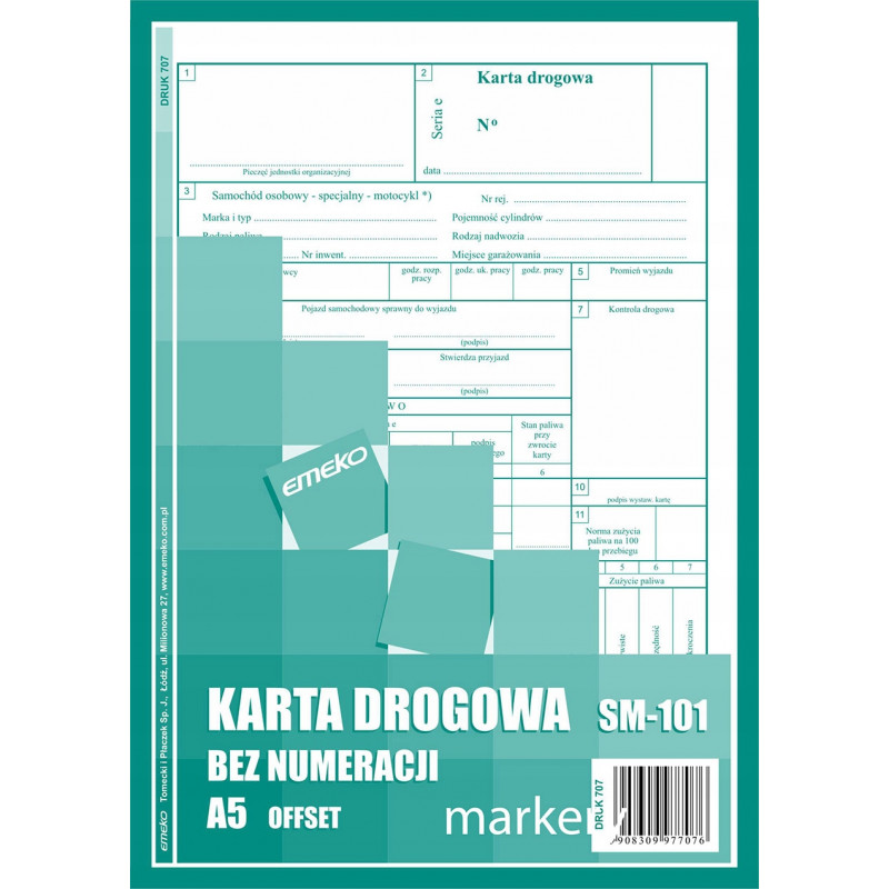 KARTA DROGOWA A5 SAM 101 EMEKO