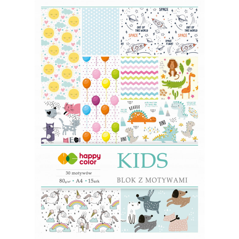 BLOK Z MOTYWAMI KIDS A4/15K 80G HAPPY
