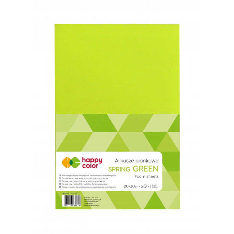 ARKUSZE PIANKOWE A4 ZIELONY WIOSENNY A5 HAPPY COLOR