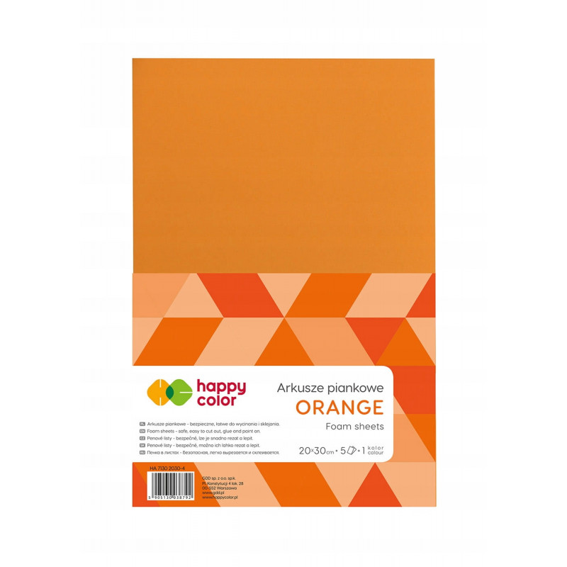 ARKUSZE PIANKOWE A4 ORANGE A5 HAPPY COLOR
