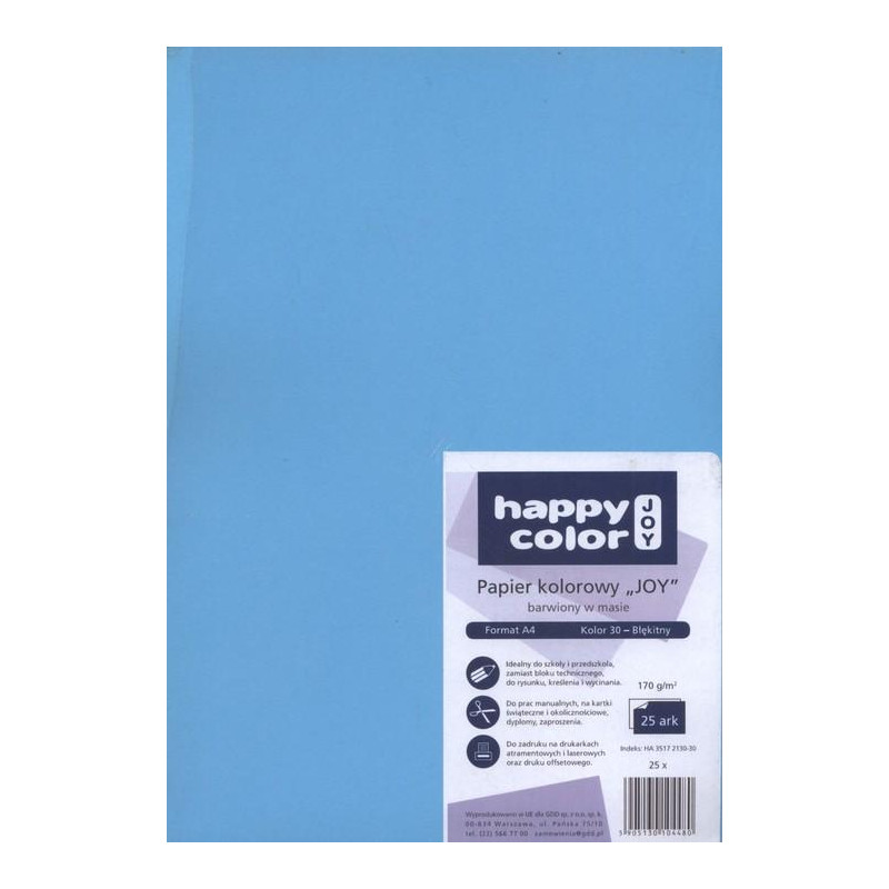 KARTON A4 JOY BLEKITNY 25SZT HAPPY COLOR