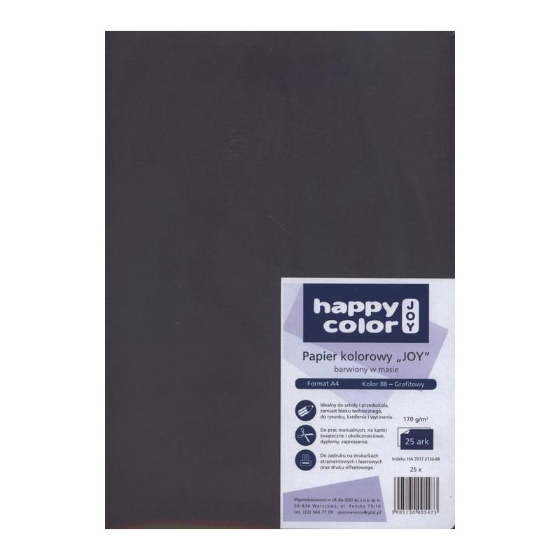 KARTON 170G A4 JOY GRAFIT 25SZT HAPPY COLOR