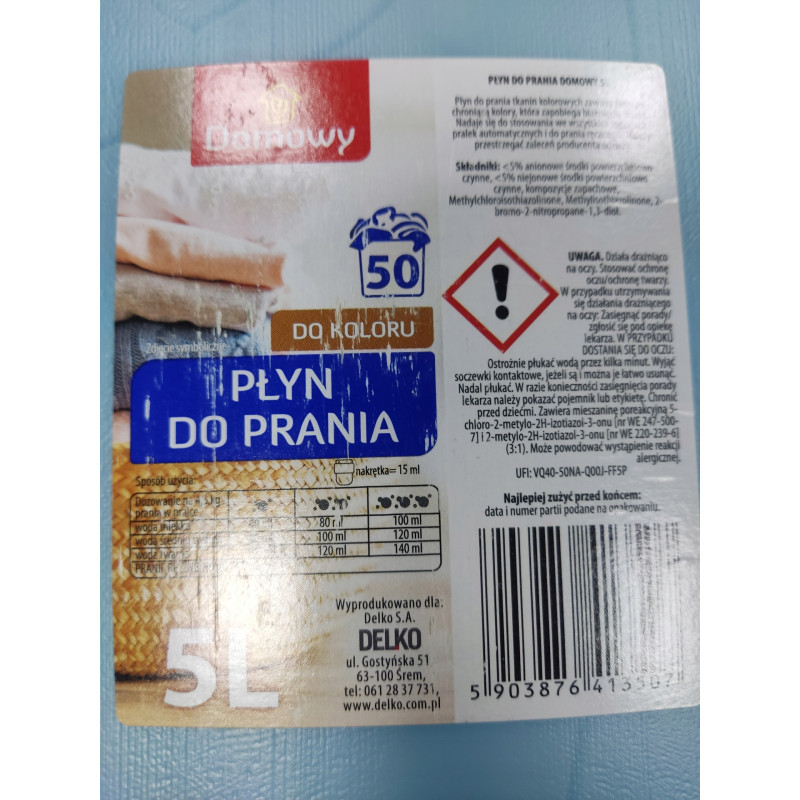 PŁYN DO PRANIA DOMOWY 5L KOLOR