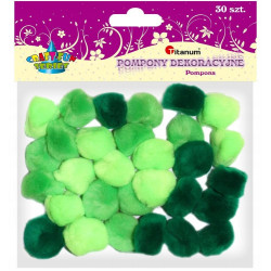 POMPONY 25 MM ZIELONE