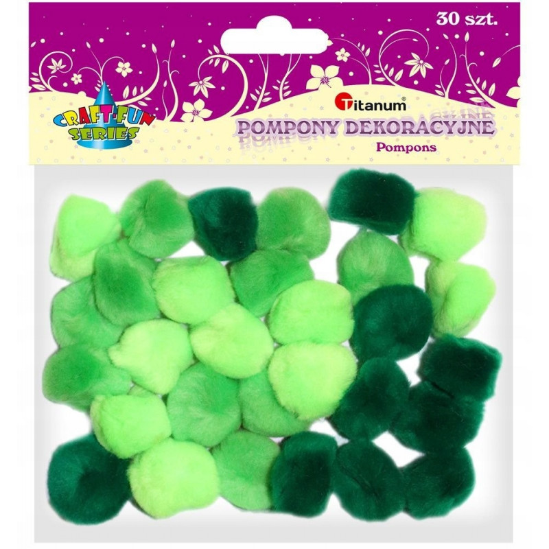 POMPONY 25 MM ZIELONE