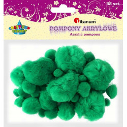 POMPONY ZIELONE MIX