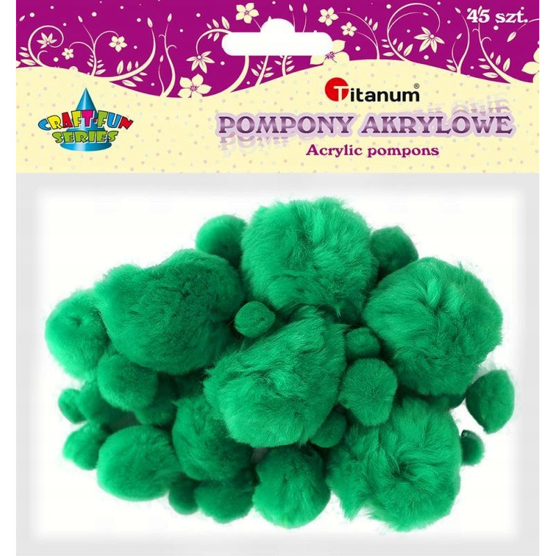 POMPONY ZIELONE MIX