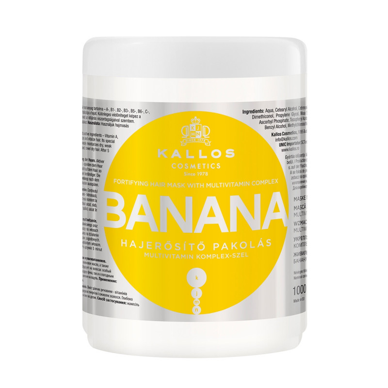 MASKA DO WLOSOW KALLOS BANAN WZMACNIAJACA 1L