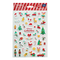 NAKLEJKI PUFFY 50SZT CHRISTMAS