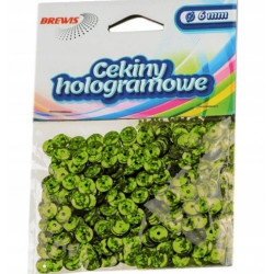 CEKINY 6MM HOLOGRAM JASNY...