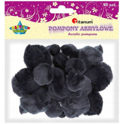 POMPONY AKRYLOWE CZARNE MIX...