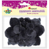 POMPONY AKRYLOWE CZARNE MIX 45 TITANIUM