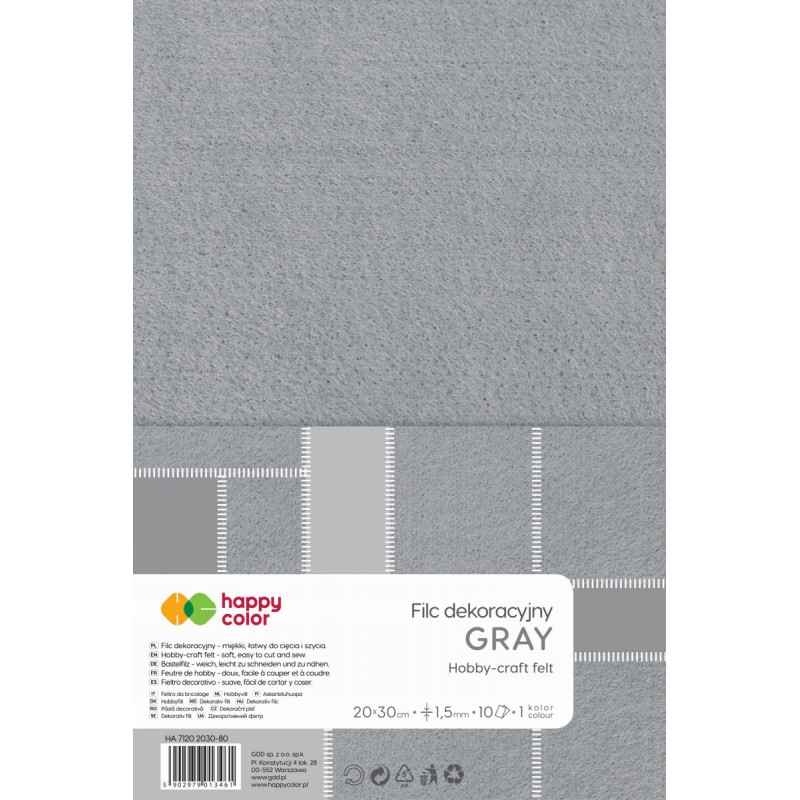 FILC DEKOR. 20X30 SZARY 10SZT HAPPY