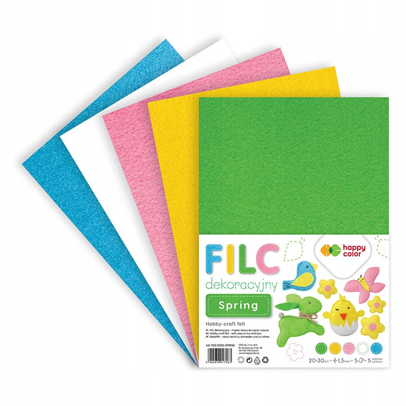FILC DEKOR. 20X30 SPRING 1,5MM 5 SZT HAPPY COLOR