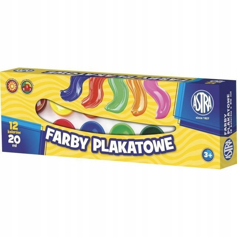 FARBY PLAKATOWE 12 KOL 20ML ASTRA