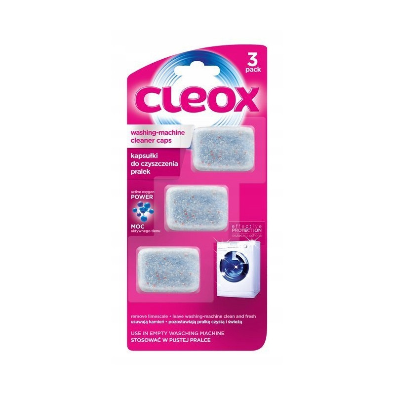 KAPSUŁKI DO CZYSZCZENIA PRALKI CLEOX 3X20G