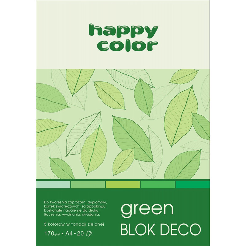 BLOK DECO A4/20 ZIELONY 170G HAPPY COLOR
