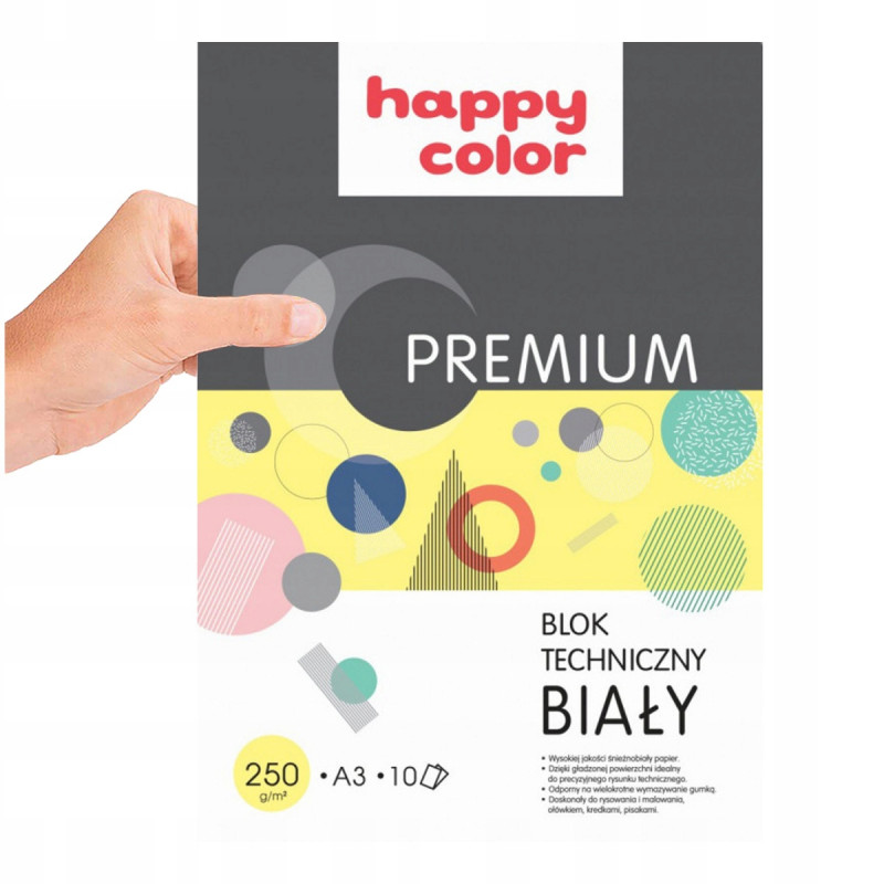 BLOK TECHNICZNY A3/10 BIAŁY HAPPY COLOR