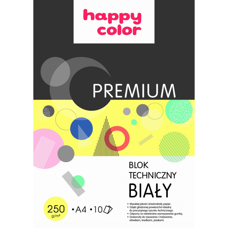 BLOK TECHNICZNY A4/10 BIALY 250G PREMIUM HAPPY COLOR