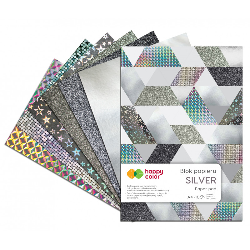 BLOK SILVER A4/10 230G HAPPY COLOR