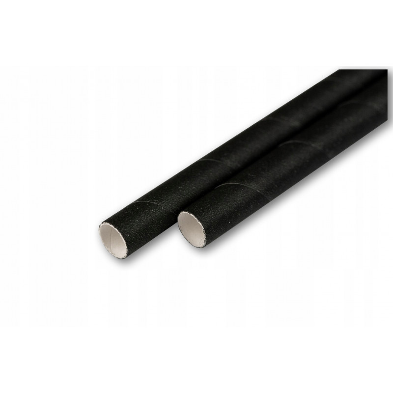 SLOMKI PAPIEROWE BUBBLE TEA CZARNE 12MM/21CM 200SZT