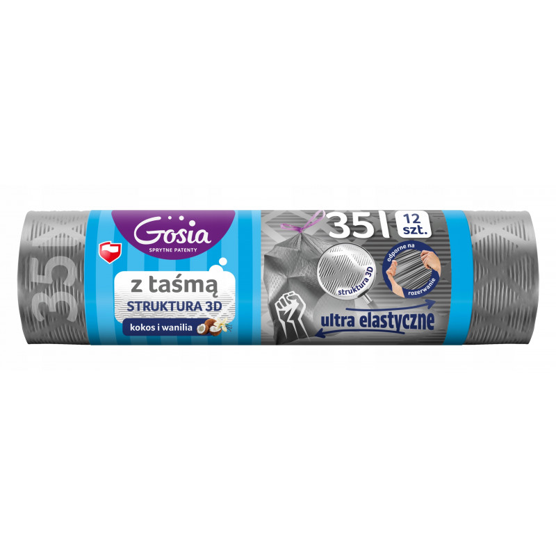 WORKI NA SMIECI Z TASMA MOLETOWANE 35L ZAPACH