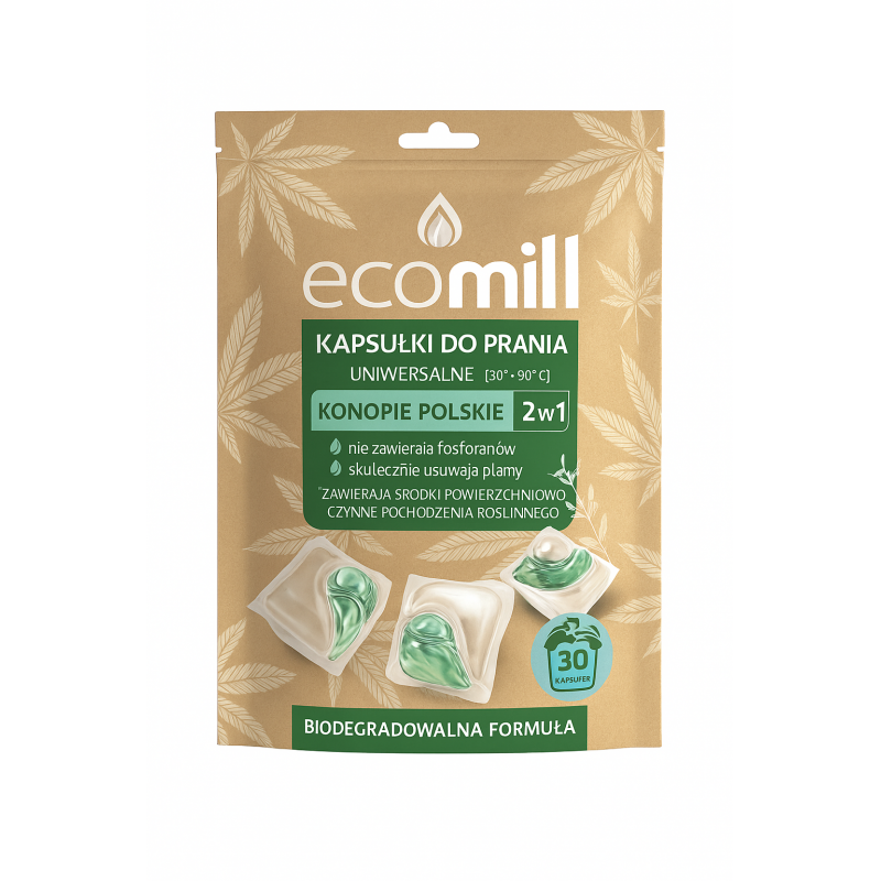 KAPSUŁKI DO PRANIA ECO MILL 30SZT KONOPIE POLSKIE
