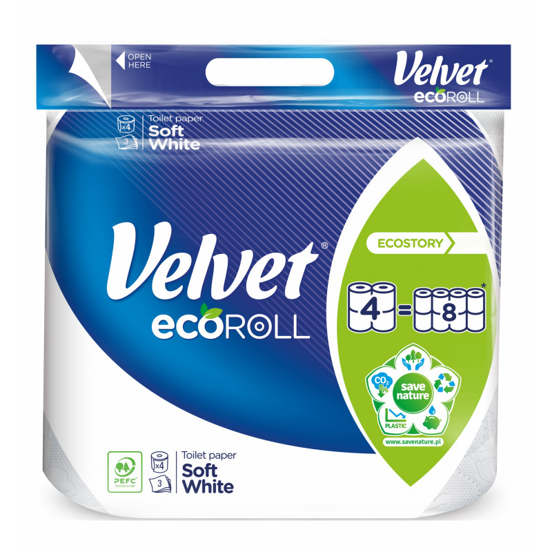 PAPIER VELVET ECO BIAŁY 4SZT