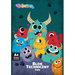 BLOK TECHNICZNY A4  BIAŁY 170G