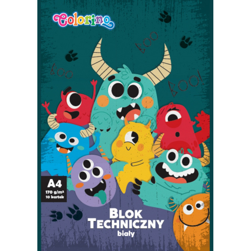 BLOK TECHNICZNY A4  BIAŁY 170G
