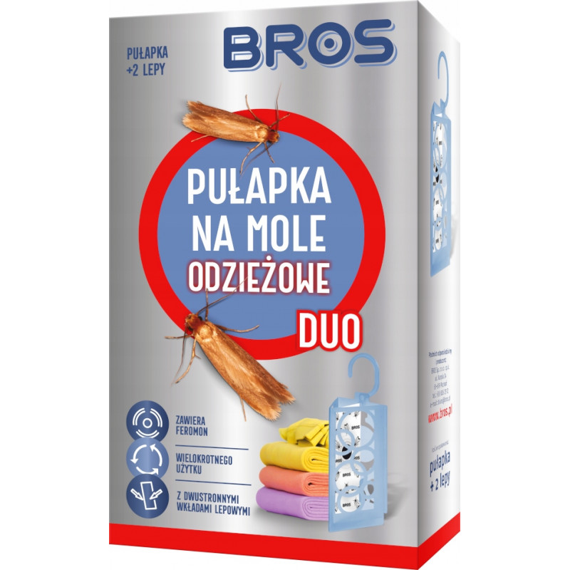 BROS OWADOBÓJCZE MOLE ODZIEŻOWE PUŁAPKA NA MOLE DUO +2WKŁDY