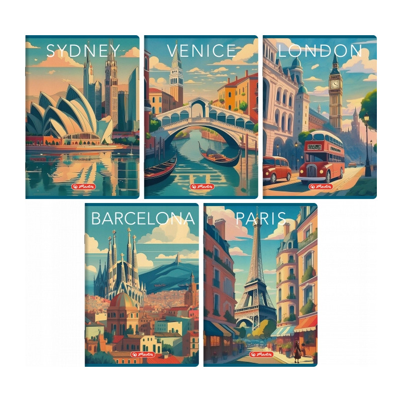 ZESZYT HERLITZ RETRO CITY A4 80K 70G