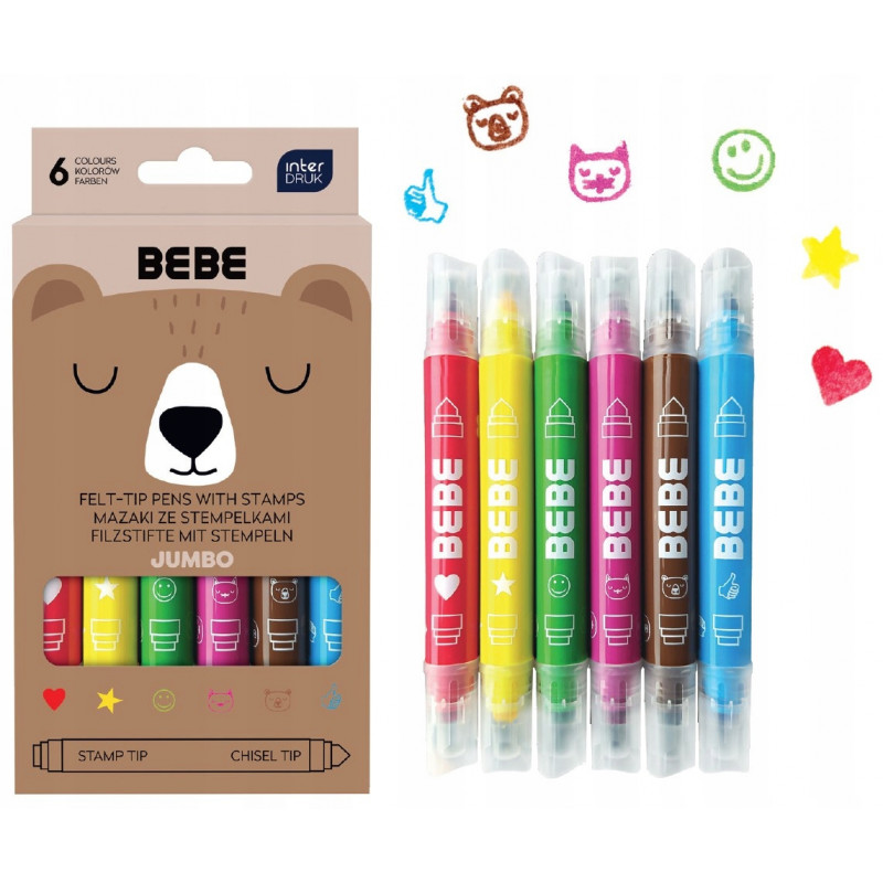 PISAKI STEMPELKI 2STR. 6 KOL JUMBO BEBE INTER