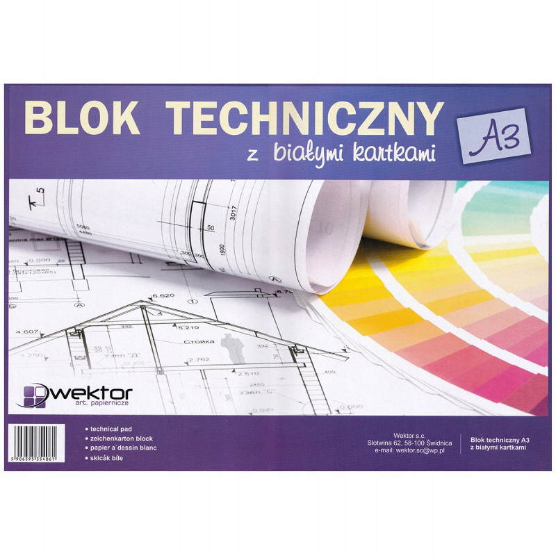 BLOK TECHNICZNY A3/10 BIAŁY WEKTOR