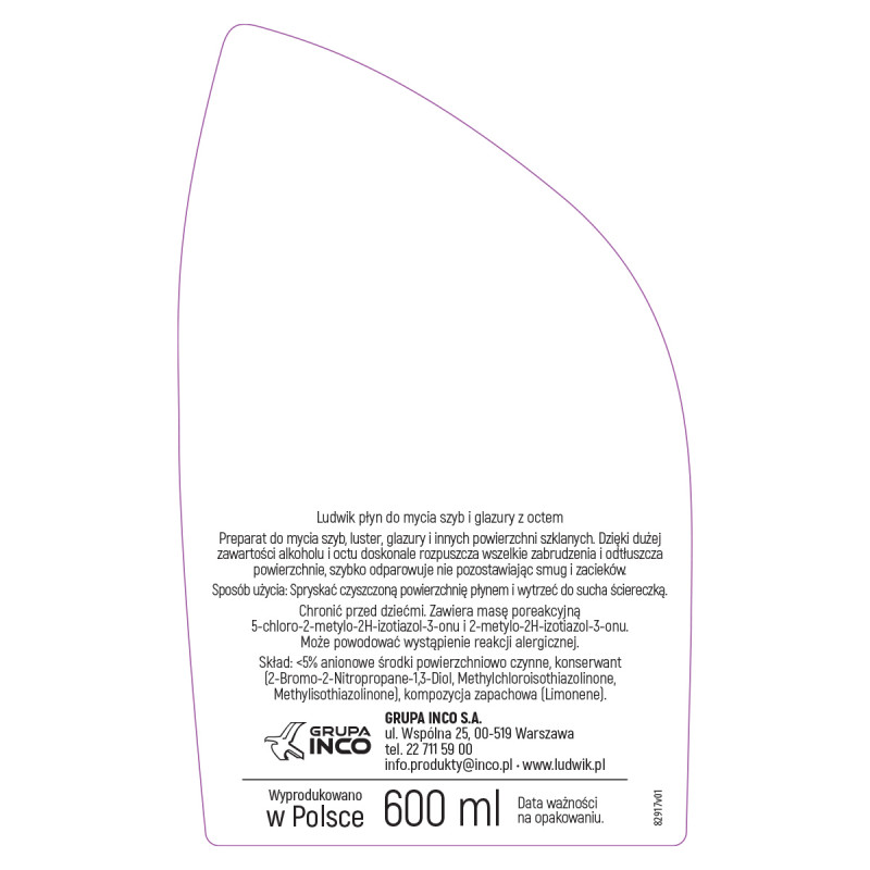 PŁYN DO MYCIA SZYB I GLAZURY 600ML SPRAY GRAPEFRUIT