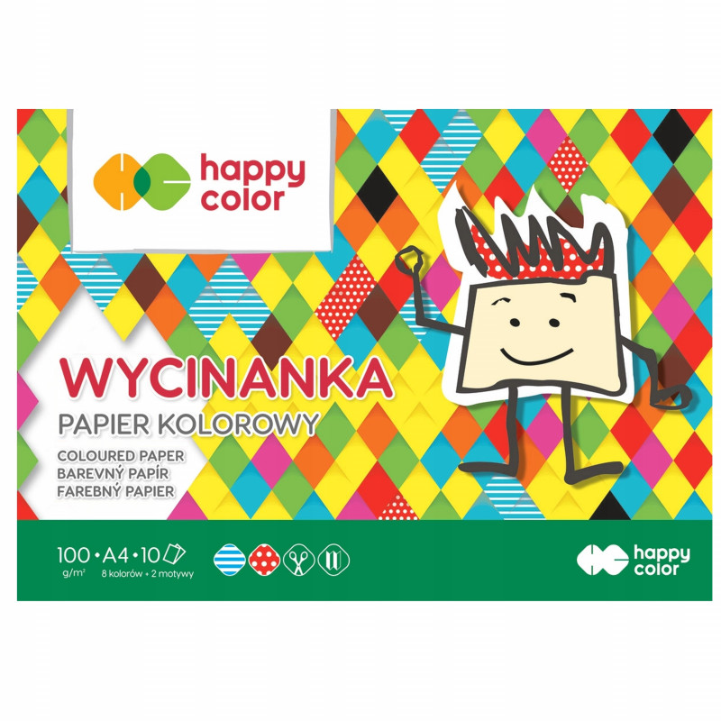 PAPIER KOLOROWY A4/10K HAPPY