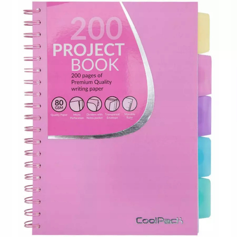 KOLOZESZYT A4/100 KRATKA ROZ PASTEL PP COOLPACK