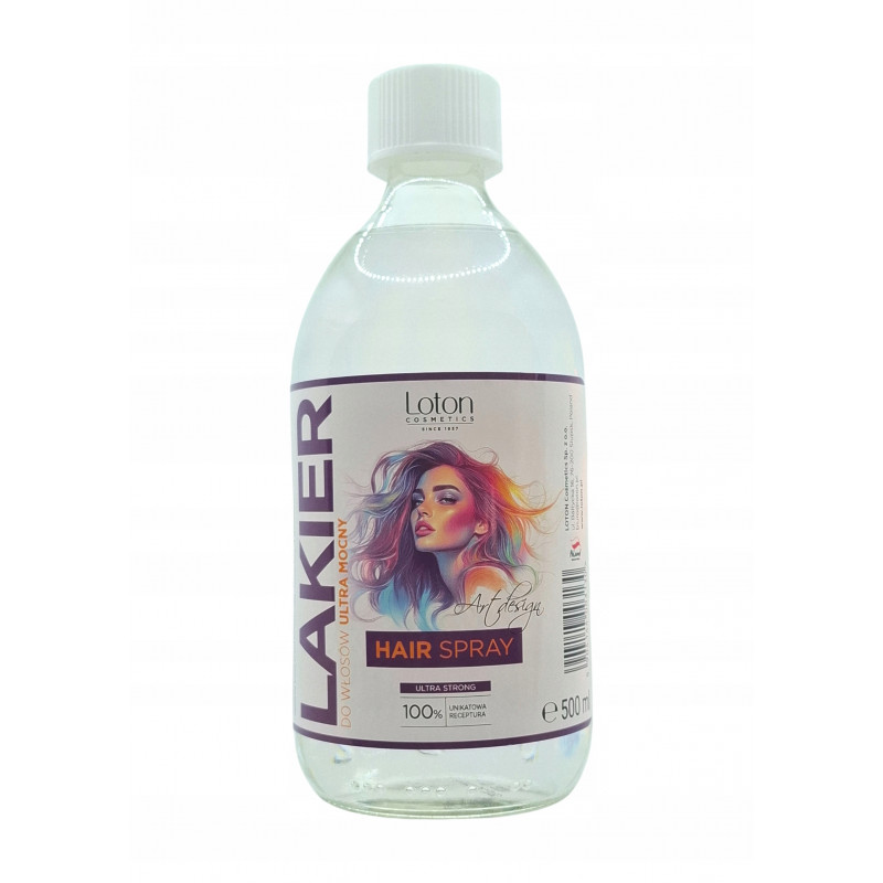LAKIER DO WŁOSÓW LOTON ULTRA MOCNY SZKLANA BUT. 0,5L