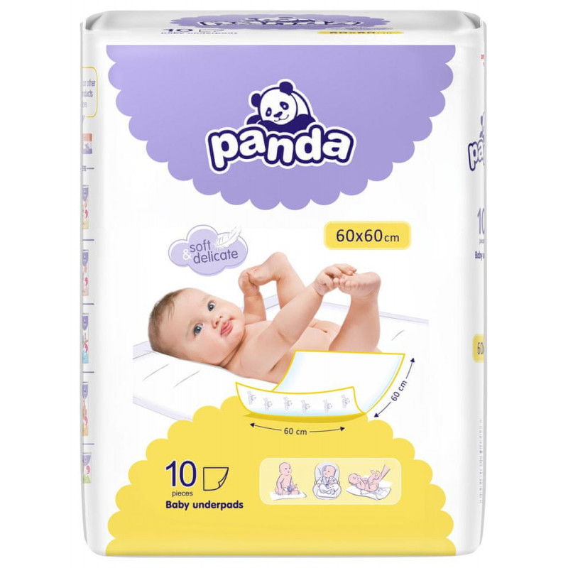 PODKŁADY HIG. DLA DZIECI PANDA 60X60 10SZT