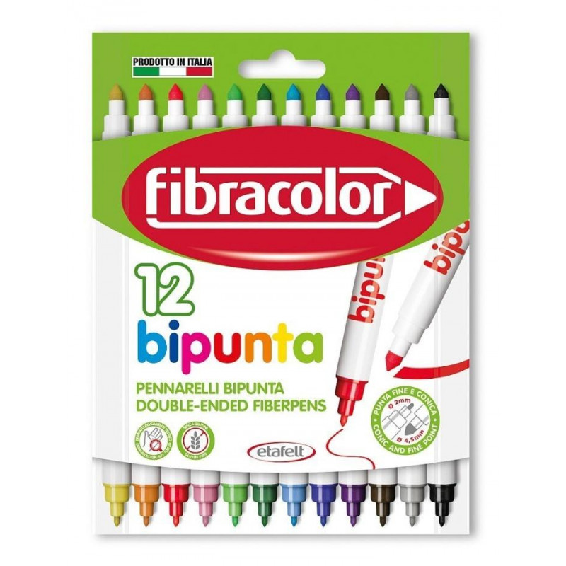 PISAKI DWUSTRONNE 12KOL FIBRACOLOR