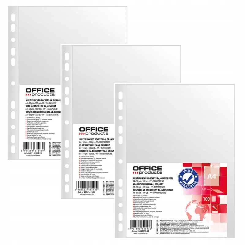 KOSZULKA A4 GROSZKOWA 50MIC FOLIA 100SZT OFFICE