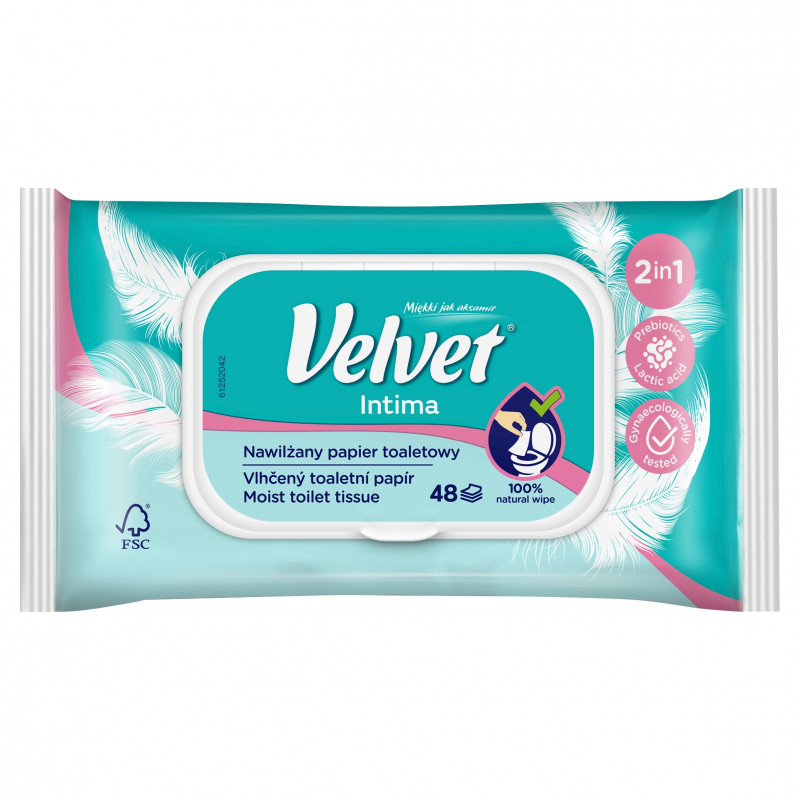 PAPIER TOALETOWY NAWILŻANY VELVET INTIMA 42SZT