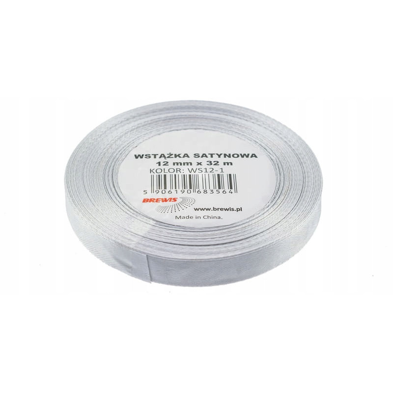 WSTĄZKA SATYNA 12MMX32 BIAŁA
